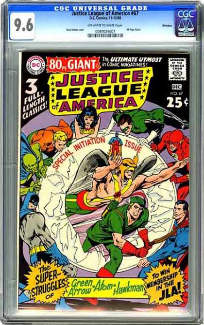CGC Graded Comics - Justice League of America #67 (CGC) - Batman - Superman - Fly - Green Arrow - Hawkman
