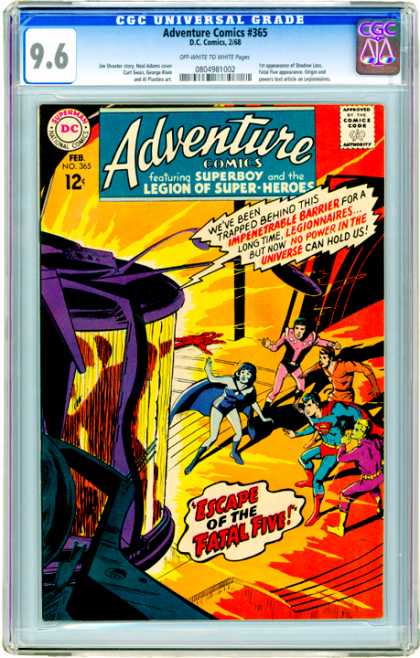 CGC Graded Comics - Adventure Comics #365 (CGC) - Adventure Comics - Superboy - Legion Of Super-heroes - Escape Of The Fatal Five - Impenetrable Barrier