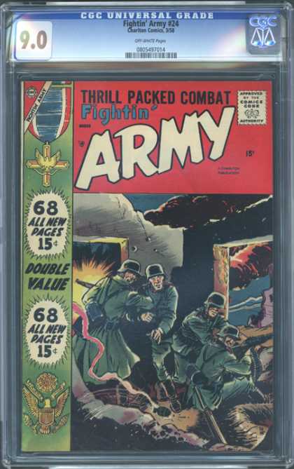 CGC Graded Comics - Fightin' Army #24 (CGC) - Fightin Army - Thrill Packed Combat - German Soldiers - Ww Ii - Handgrenade