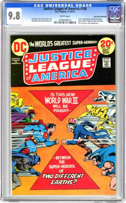 CGC Graded Comics - Justice League of America #108 (CGC) - Super Heroes - Superman - World War Iii - Earths - Different