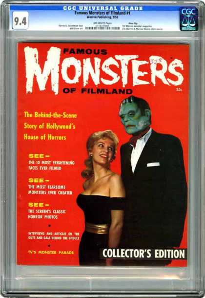 CGC Graded Comics - Famous Monsters of Filmland #1 (CGC) - Monsters - Collectors Edition - The 10 Most Frightining Faces Ever Filmed - Woman - Filmland