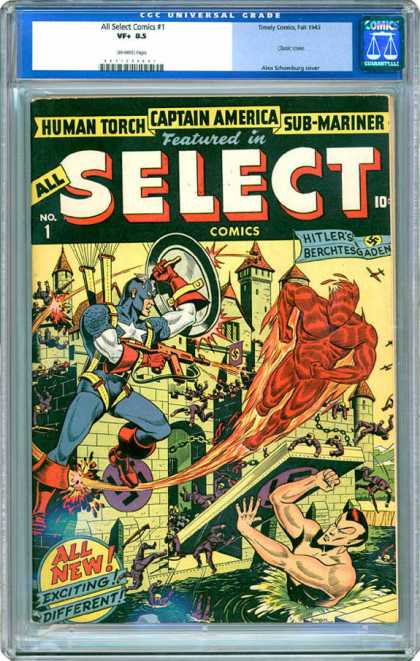 CGC Graded Comics - All Select Comics #1 (CGC) - Vf 85 - Human Torch - Captain America - Sub - Mariner - Hitlers Berchtesgaden