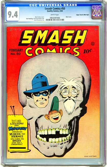 CGC Graded Comics - Smash Comics #50 (CGC) - Skull - Monkey - Hat - Midnight - Glasses