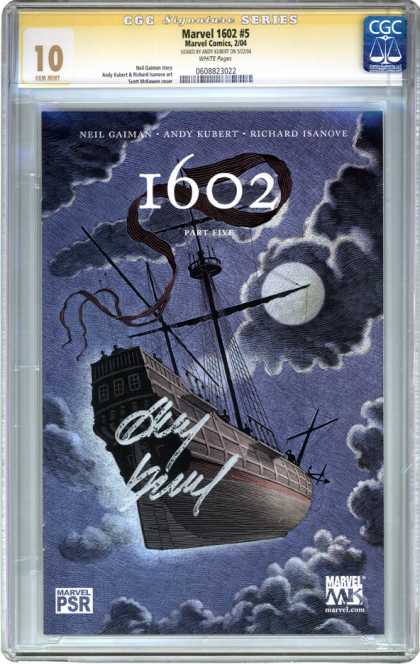 CGC Graded Comics - Marvel 1602 #5 (CGC) - Night - Flying Ship - Full Moon - Andy Kubert - Neil Gaiman