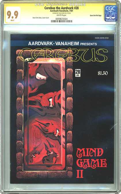 CGC Graded Comics - Cerebus the Aardvark #28 (CGC) - July - Aardvark-vanaheim - Mind Game Ii - Creatures - 150