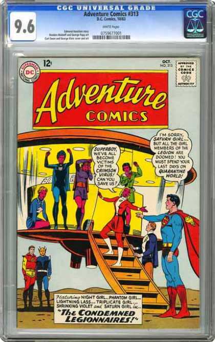 CGC Graded Comics - Adventure Comics #313 (CGC) - People - Stairs - Cape - Space Craft - Red