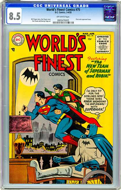CGC Graded Comics - World's Finest Comics #75 (CGC) - Dc - Dc Comics - Superman - Robin - Batman