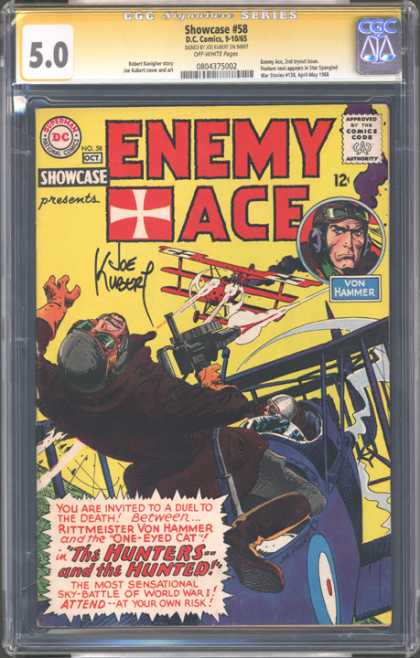 CGC Graded Comics - Showcase #58 (CGC) - Showcase 58 - Enamy Ace - Vonn Hammer - One-eyed Cat - Joe Kubert