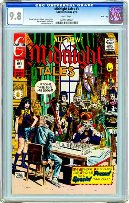 CGC Graded Comics - Midnight Tales #3 (CGC) - Window - Green Drapes - Chess - Clock - Sword