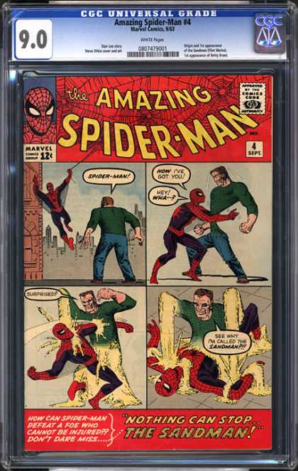 CGC Graded Comics - Amazing Spider-Man #4 (CGC) - Nothing Can Stop The Sandman - Foe - Punch - Grab - Swing On Web