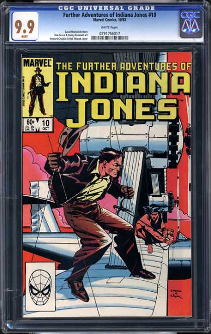 CGC Graded Comics - Further Adventures of Indiana Jones #10 (CGC) - Runaway Hat - Grappling Hook - Wingwalker - Indian - Pink Cloud