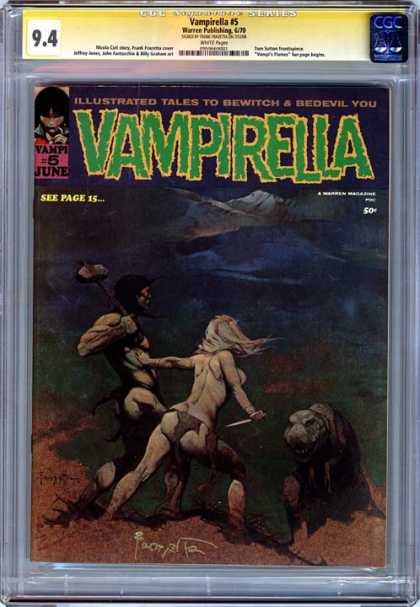 CGC Graded Comics - Vampirella #5 (CGC) - Vampirella - Caveman - Adze - Prehistoric Animal - Knife
