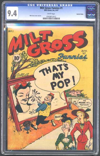 CGC Graded Comics - Milt Gross Funnies #1 (CGC) - Milt Gross - Funnies - Painting - Tree - Pretty Lady In Painting