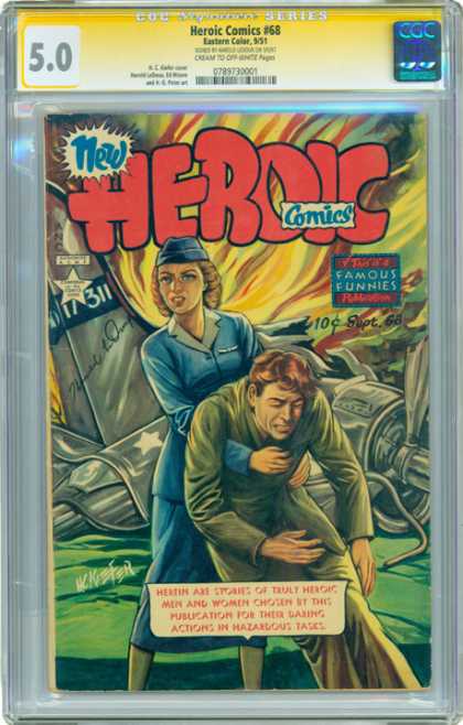 CGC Graded Comics - Heroic Comics #68 (CGC) - Wounded - Airplane - Nurse - Uniform - Crash