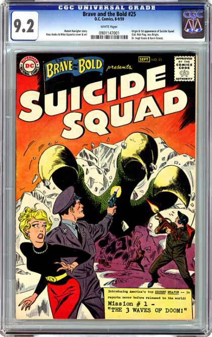 CGC Graded Comics - Brave and the Bold #25 (CGC) - Cop - Woman - Gun - Claw - Glaciers