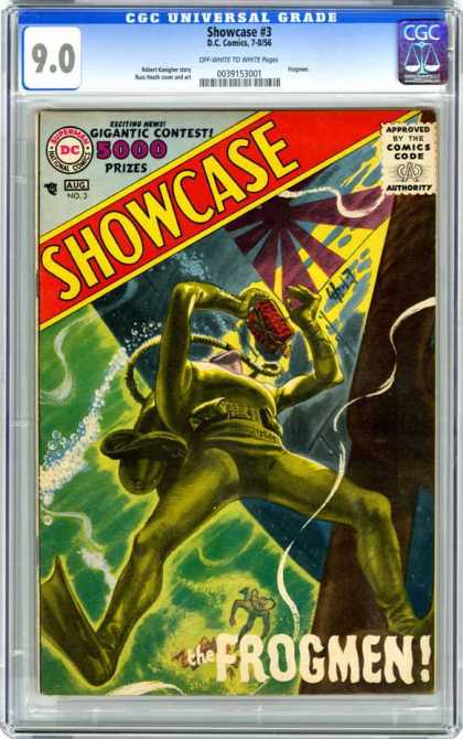 CGC Graded Comics - Showcase #3 (CGC) - Gigantic Contest - Superman National Comics - Approved By The Comics Code - Frogmen - Submarine