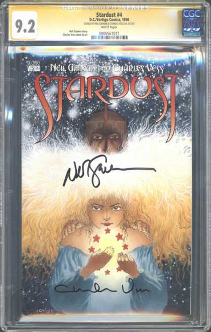 CGC Graded Comics - Stardust #4 (CGC) - Neil Gaiman - Charles Vess - Autograph - Gold Hair - Ring Of Stars