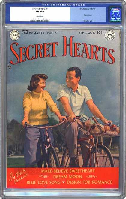CGC Graded Comics - Secret Hearts #1 (CGC) - Secret Hearts - Sept-oct - 52 Romantic Pages - Make-believe Sweetheart - Bike