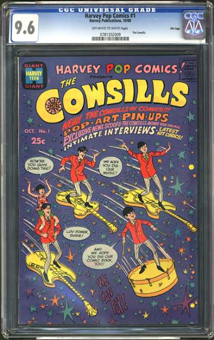 CGC Graded Comics - Harvey Pop Comics #1 (CGC) - Harvey Pop Comics - The Cowsills - Guitar - Drums - Latest Hit Lyrics
