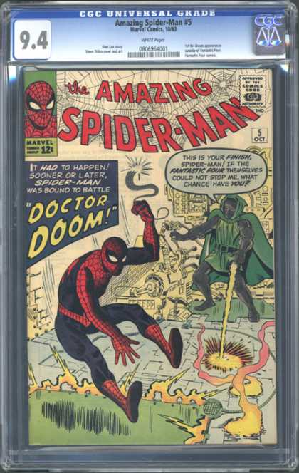 CGC Graded Comics - Amazing Spider-Man #5 (CGC) - The Amazing Spider-man - Costume - Mutant - Web - Doctor Doom