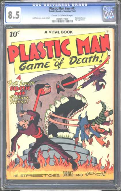 CGC Graded Comics - Plastic Man #nn (#1) (CGC) - Plastic Man - Vital Book - Skull - Man - Full Lenght
