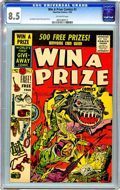 CGC Graded Comics - Win A Prize Comics #2 (CGC) - Treasure - Fish - Sharp Teeth - Scuba Diver - Seaweed