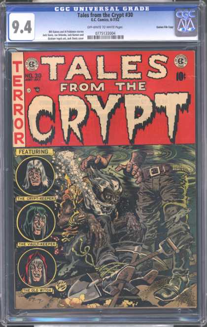 CGC Graded Comics - Tales from the Crypt #30 (CGC) - Terror - Tales From The Crypt - 10 Cents - Crypt Keeper - Old Witch