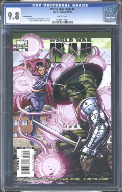 CGC Graded Comics - World War Hulk #4 (CGC) - Dr Strange - Occult - Sword And Shield - Revenge - Rage