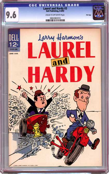 CGC Graded Comics - Laurel and Hardy #3 (CGC) - Larry Harmons - Motorcycle - Crash - Fire Hydrent - June - Aug
