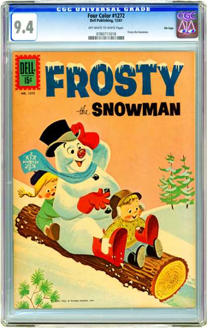CGC Graded Comics - Four Color #1272 (CGC) - Frosty The Snowman - Log - Kids - Sledding - Trees