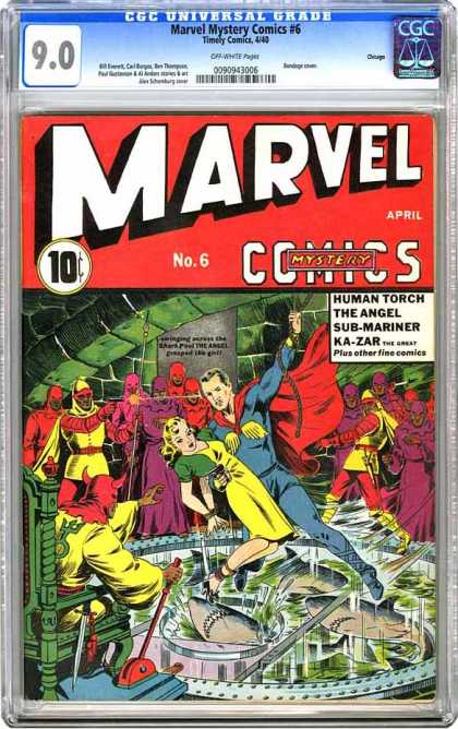 CGC Graded Comics - Marvel Mystery Comics #6 (CGC) - Marvel - April - Human Torch - The Angel - Sub-mariner