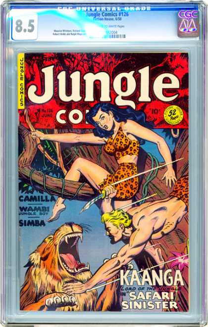 CGC Graded Comics - Jungle Comics #126 (CGC) - Jungle Comics - Knife - Camilla - Wambi - Simba