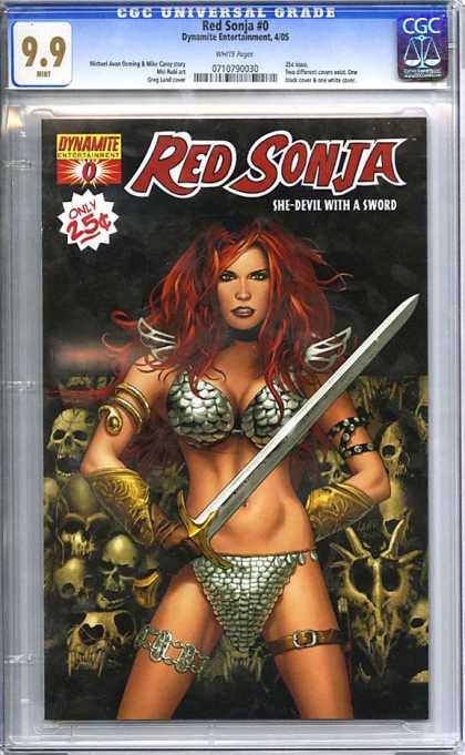 CGC Graded Comics - Red Sonja #0 (CGC) - Sword - Red Sonja - She-devil With A Sword - Red Haired Woman - Pile Of Skulls