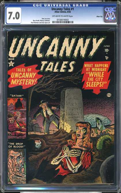 CGC Graded Comics - Uncanny Tales #1 (CGC) - Scary Comics - The Undead - Grave Yard - Creepy - Zombie