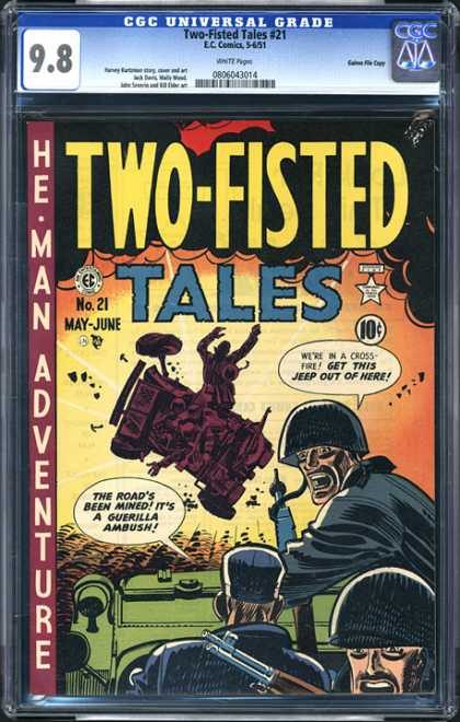 CGC Graded Comics - Two-Fisted Tales #21 (CGC) - Ambush - Army - Helmet - Jeep - Rifle