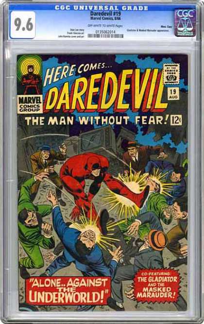 CGC Graded Comics - Daredevil #19 (CGC) - The Man Without Fear - Marvel - Alone Against The Underworld - The Gladiator - The Masked Marauder
