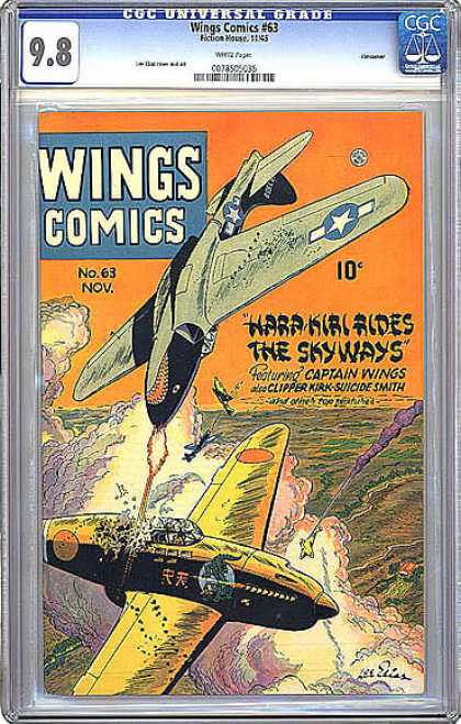 CGC Graded Comics - Wings Comics #63 (CGC) - No 63 - Dogfight - Planes - Bullets - Smoke
