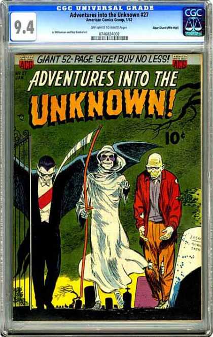 CGC Graded Comics - Adventures into the Unknown #27 (CGC) - Mummy - Dracula - Zombie - Vampire - Death