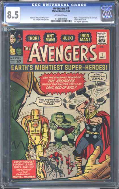 CGC Graded Comics - Avengers #1 (CGC) - Avengers - Hulki - Super Heroes - Thori - Iron Mani