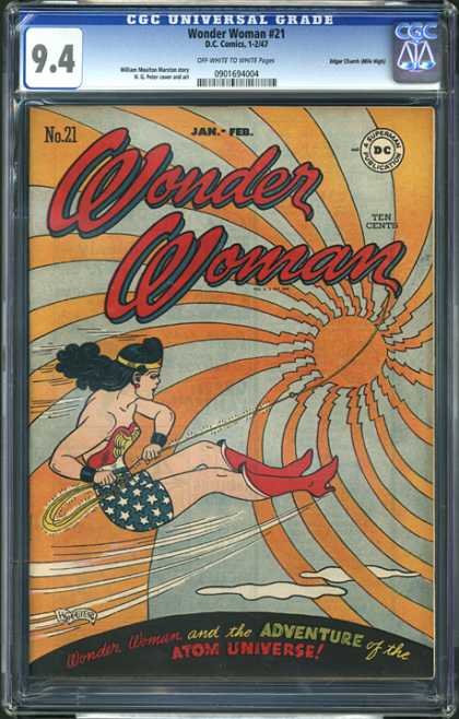 CGC Graded Comics - Wonder Woman #21 (CGC) - Wonder Woman - Superhero - Superman Publication - Sun - Ten Cents