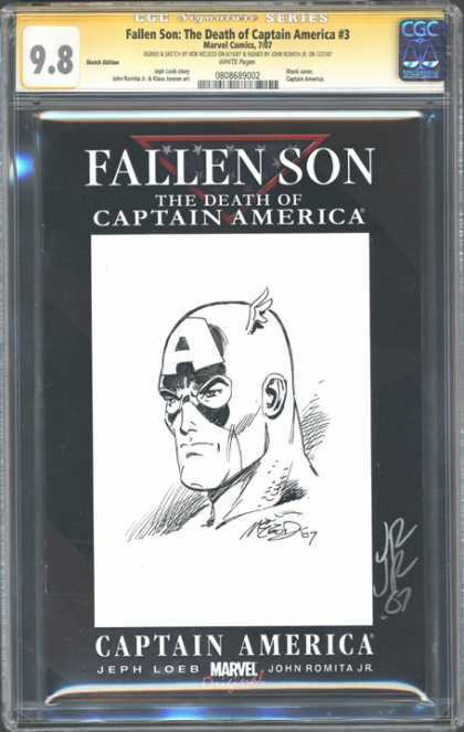 CGC Graded Comics - Fallen Son: The Death of Captain America #3 (CGC) - Cgc Signature Series - The Death Of Captain America - Fallen Son - Signed - John Romita Jr