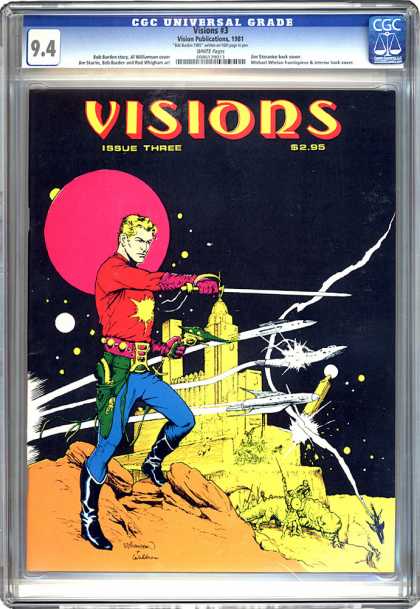 CGC Graded Comics - Visions #3 (CGC) - Holster - Sword - Space - City - Flight