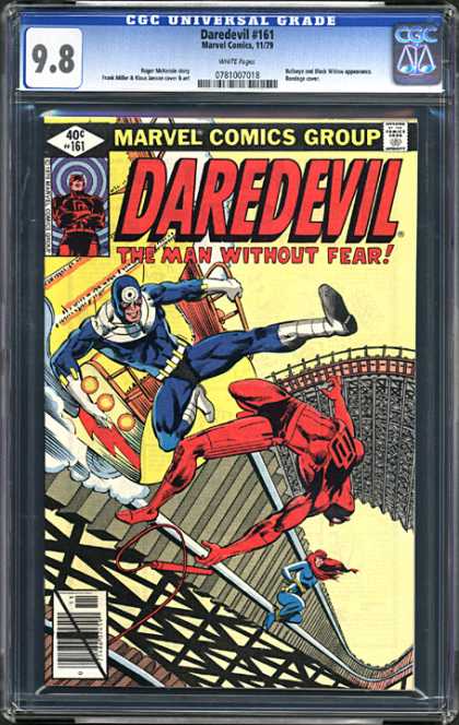CGC Graded Comics - Daredevil #161 (CGC) - The Man Without Fear - Two Superman Are Fighting - Railway Track - One Died Man - Bridge