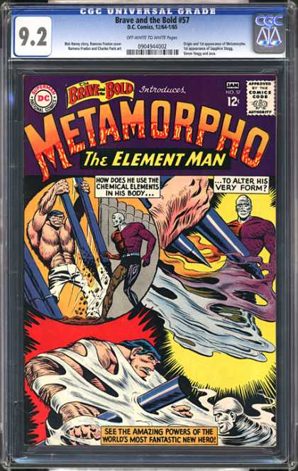 CGC Graded Comics - Brave and the Bold #57 (CGC) - Metamorpho - Elemant Man - Chemical Elements - Muscular Man - White Face Man