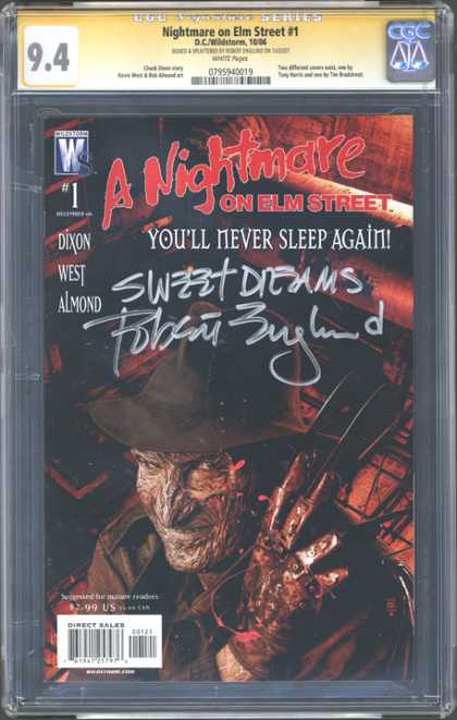 CGC Graded Comics - Nightmare on Elm Street #1 (CGC) - Macabre Face - Razor Sharp Nails - Nightmares Strike - Attic Room - Monster Freddy