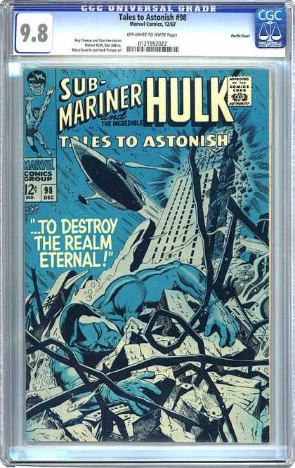 CGC Graded Comics - Tales to Astonish #98 (CGC) - Tales To Astonish - Marvel Comics - Approved By The Comics Code Authority - Hulk - Submariner