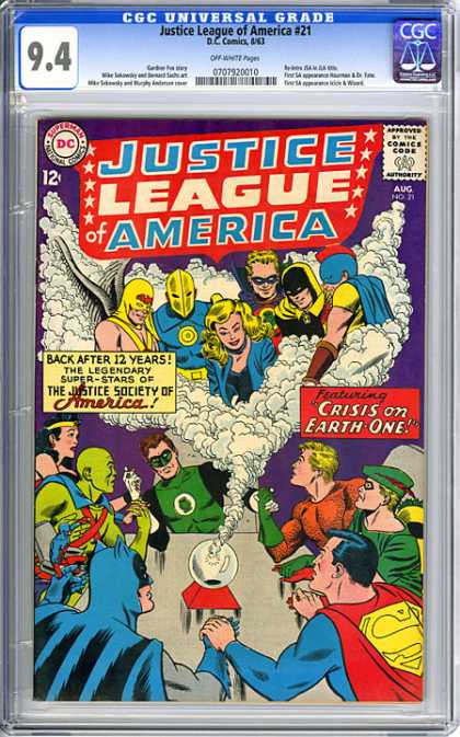 CGC Graded Comics - Justice League of America #21 (CGC) - Justice League Of America - Cgc Universal Grade 94 - Crisis On Earth One - Dc Comics - 21