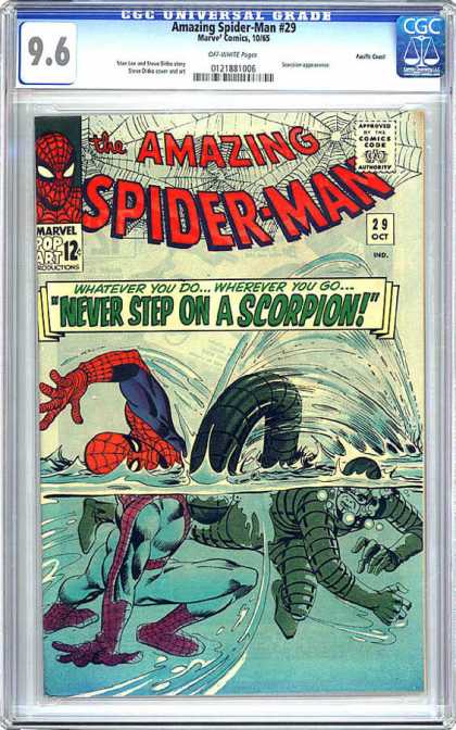 CGC Graded Comics - Amazing Spider-Man #29 (CGC) - The Amazing Spider-man - Never Step On The Scorpion - Water - Web - Pop Art