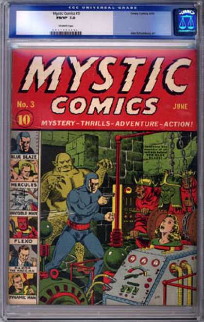 CGC Graded Comics - Mystic Comics #10 (CGC) - Monster - Pistol - Blue Blaze - Machine - Blonde