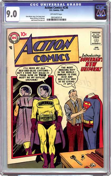 CGC Graded Comics - Action Comics #236 (CGC) - Kryptonite - Superman - Alternate - Costume - Mirror